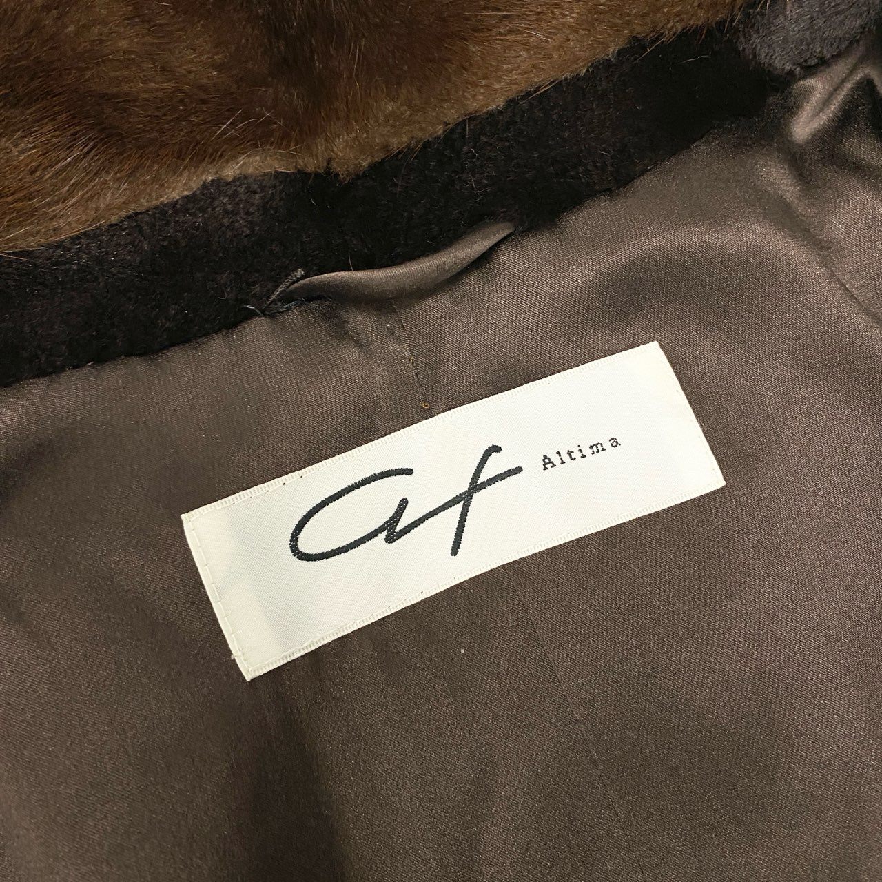 59a15 Altima アルティマ ミンクファー コート サイズ9～11 ブラウン 本毛皮 希少デザイン Mink Fur Coatt18r