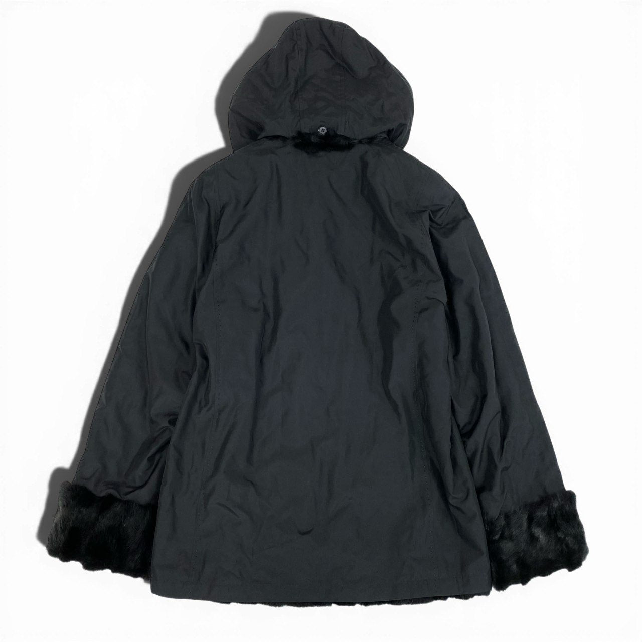 23a26 ロリスファー フード付 リバーシブル コート サイズF ブラック 本毛皮 Loris Fur Coatt18r