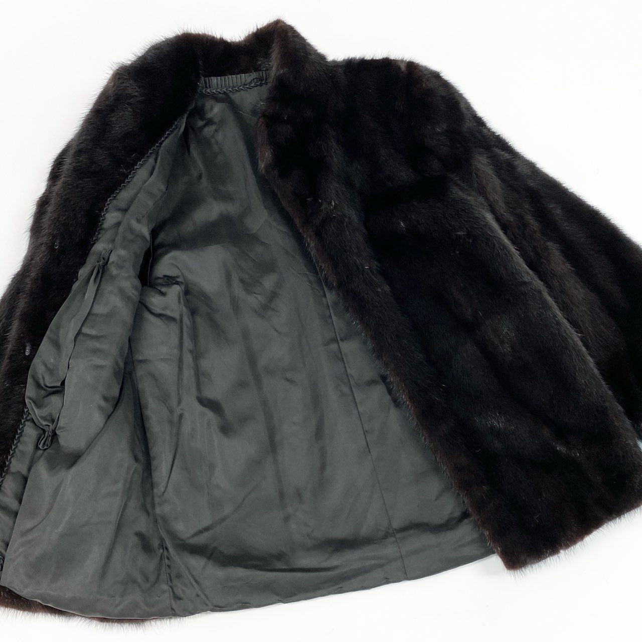 36a16 SAGA MINK サガミンク 銀サガ ダークミンク ミンクコート 毛皮コート 毛並み綺麗 F ブラック系 ミンクファーt18r