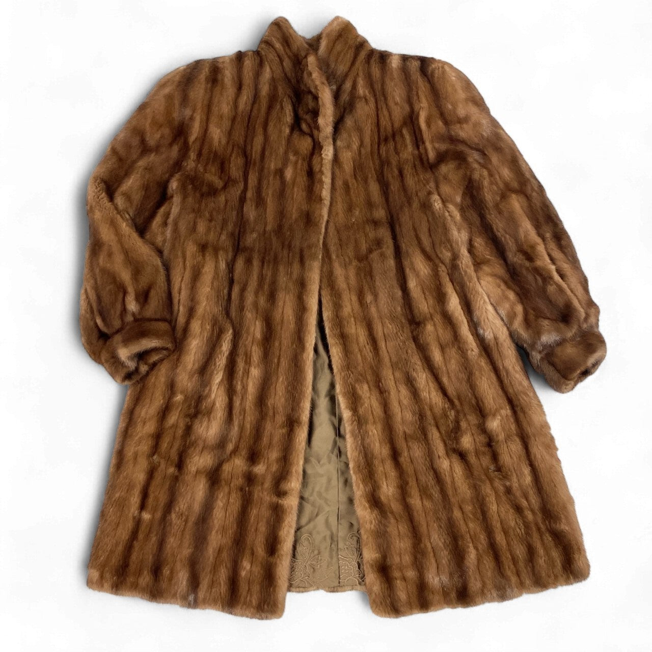 27k14 SAGA MINK サガミンク 銀サガ デミバフミンク ロングコート 95cm F ブラウン 本毛皮 MINK FUR リアルファーt18r