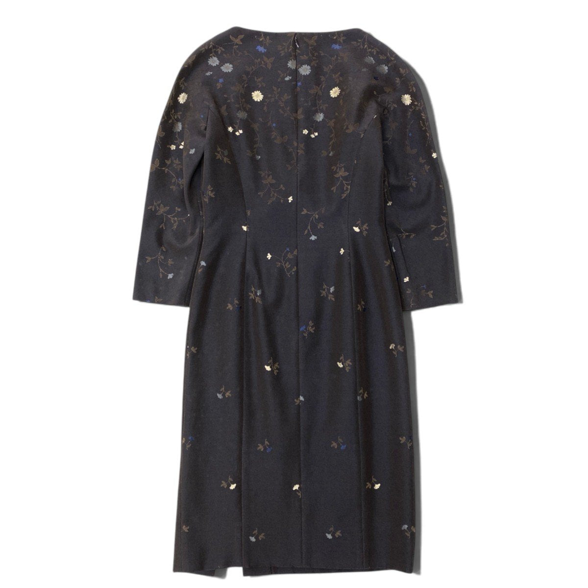 93h3 【美品】 GIVENCHY ジバンシィ 花柄刺繡 ロングワンピース ドレスワンピース サイズ36 ダークブラウン レディースu02t
