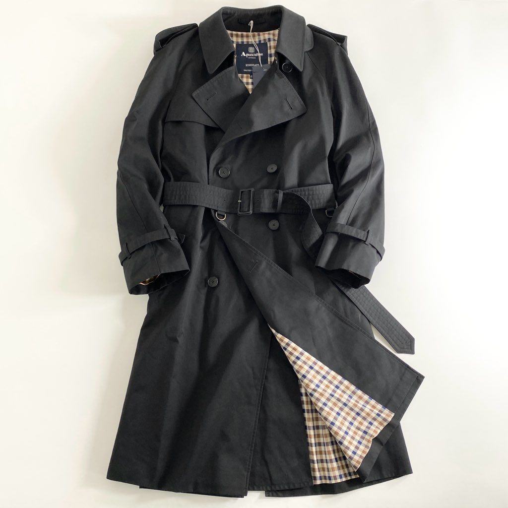 10e3 【タグ付き】　英国製 定価190,000円 Aquascutum アクアスキュータム KINGSGATE キングスゲート トレンチコート 226 9451 152 サイズ40 ネイビー メンズ 紳士 アウター