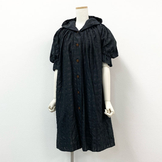 82f24 Vivienne Westwood RED LABEL ヴィヴィアンウエストウッド レッドレーベル シャツワンピース 半袖ワンピース チェック柄 ロングワンピース サイズ2 ブラック レディース 女性用