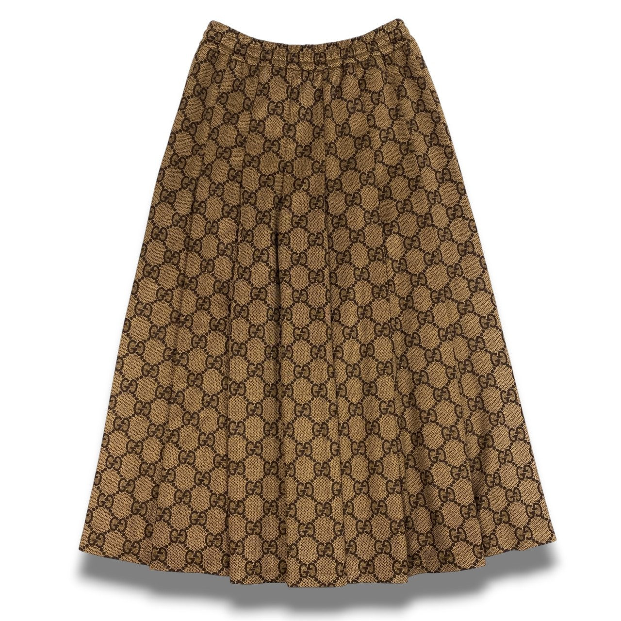 Ic16【美品】GUCCI グッチ テクニカルジャージスカート プリーツスカート GGロゴ サイズXS ブラック レディースk02i