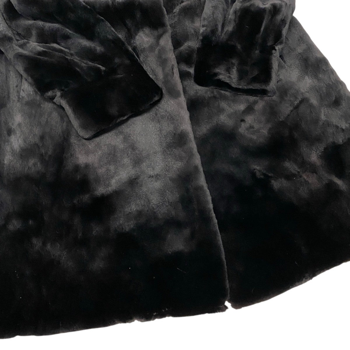 76i24 シェアードミンク ロングコート サイズF ブラック 本毛皮 Shared Mink Fur Long Coat リアルファーt18r