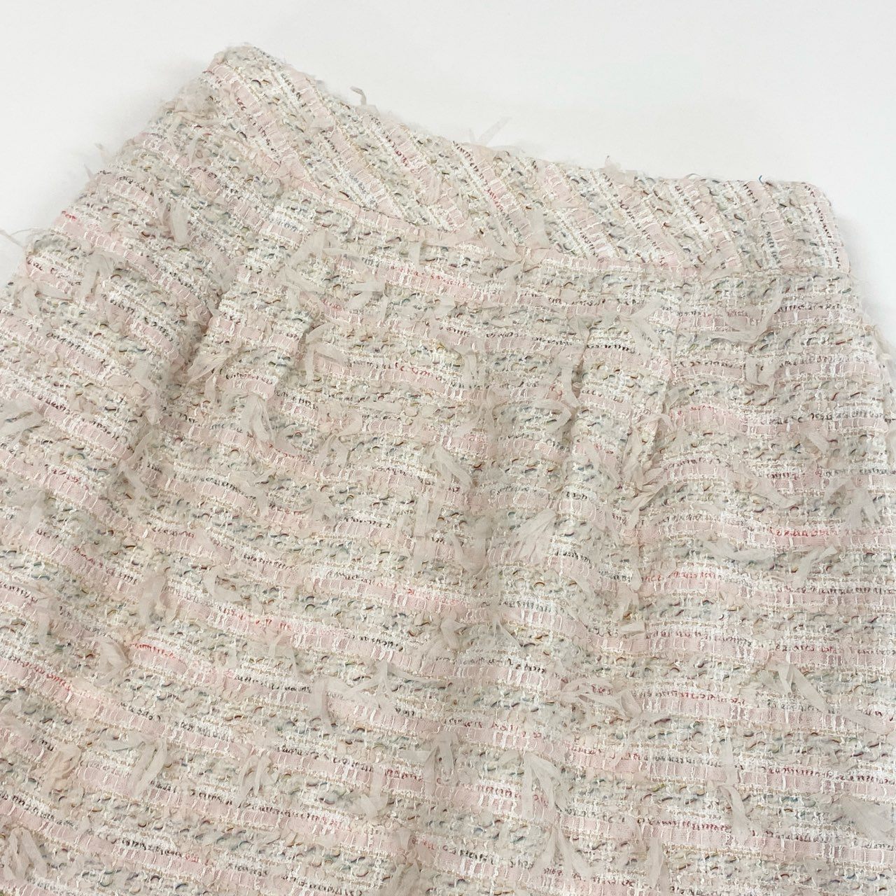 63k20 Rene ルネ TISSUE シルク混 ツイードスカート 6814010 34 ピンク 日本製 ボトムス Silk Tweed Skirt