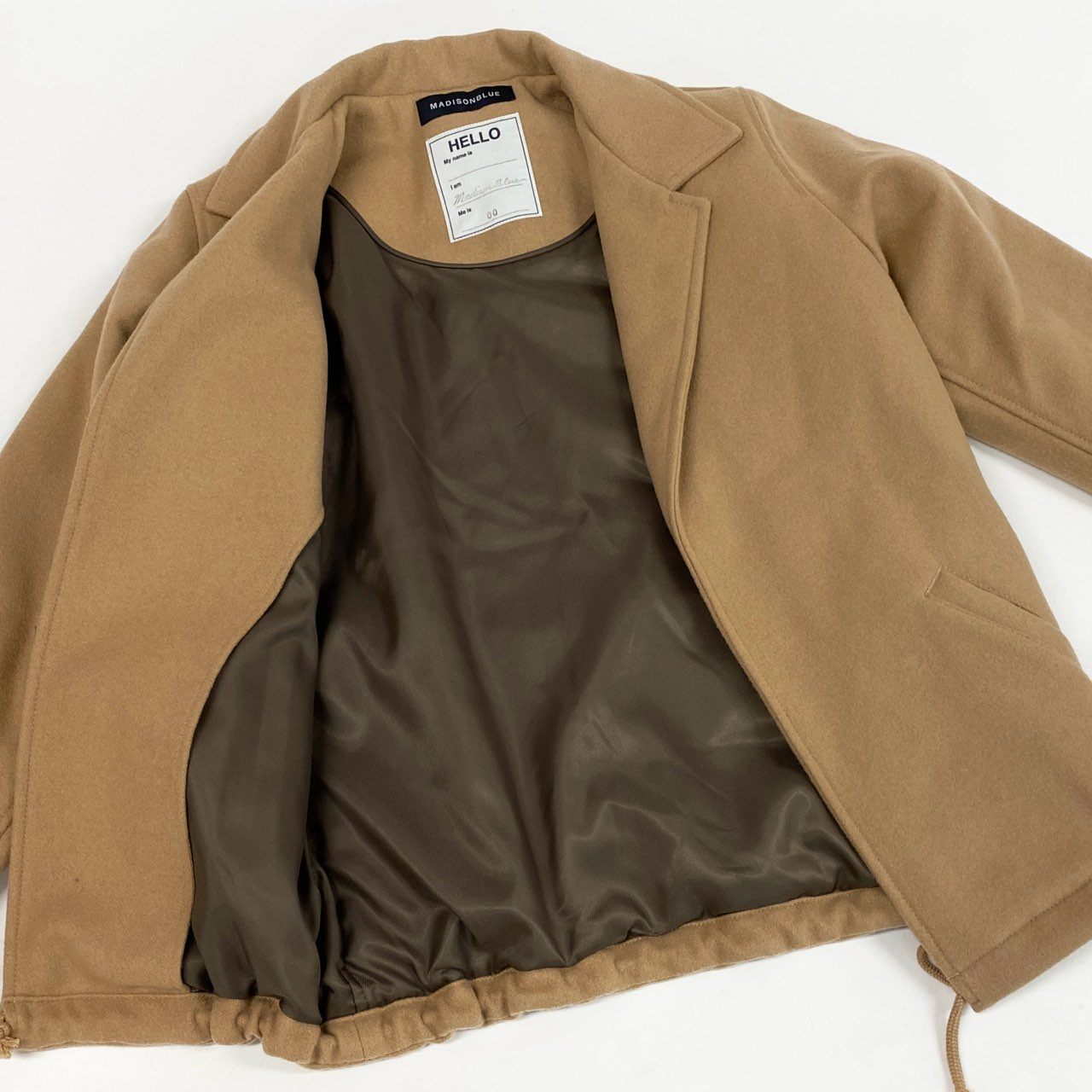 24l15《美品》 MADISON BLUE マディソンブルー 2024AW メルトンウール コーチジャケット ブルゾン アウター 00 キャメルブラウン ウールナイロン レディース 女性用u02t