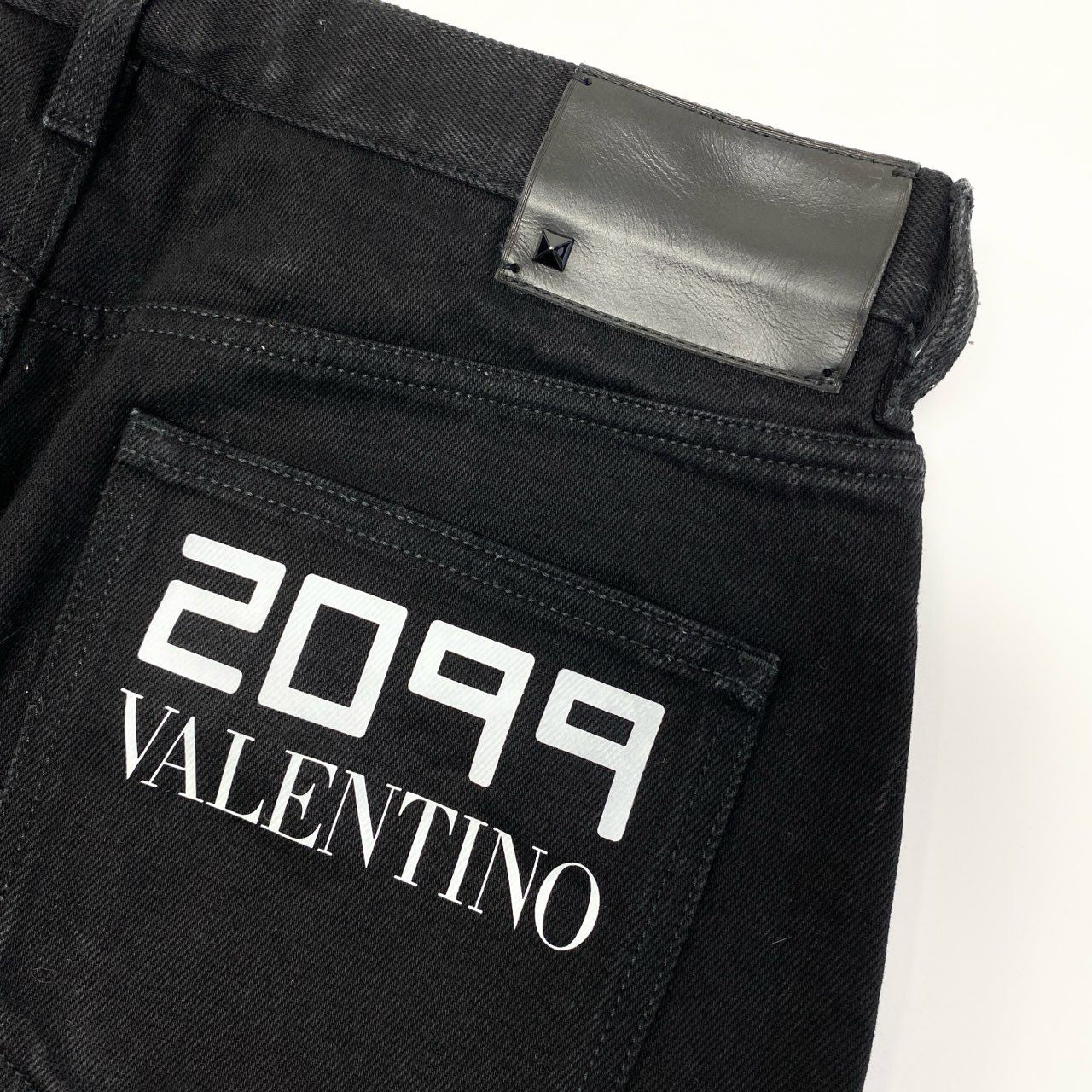 85a16 VALENTINO ヴァレンティノ 2099 ブラックデニム チノフィットパンツ サイズ34 Black Denim Pants ボトムスt18r