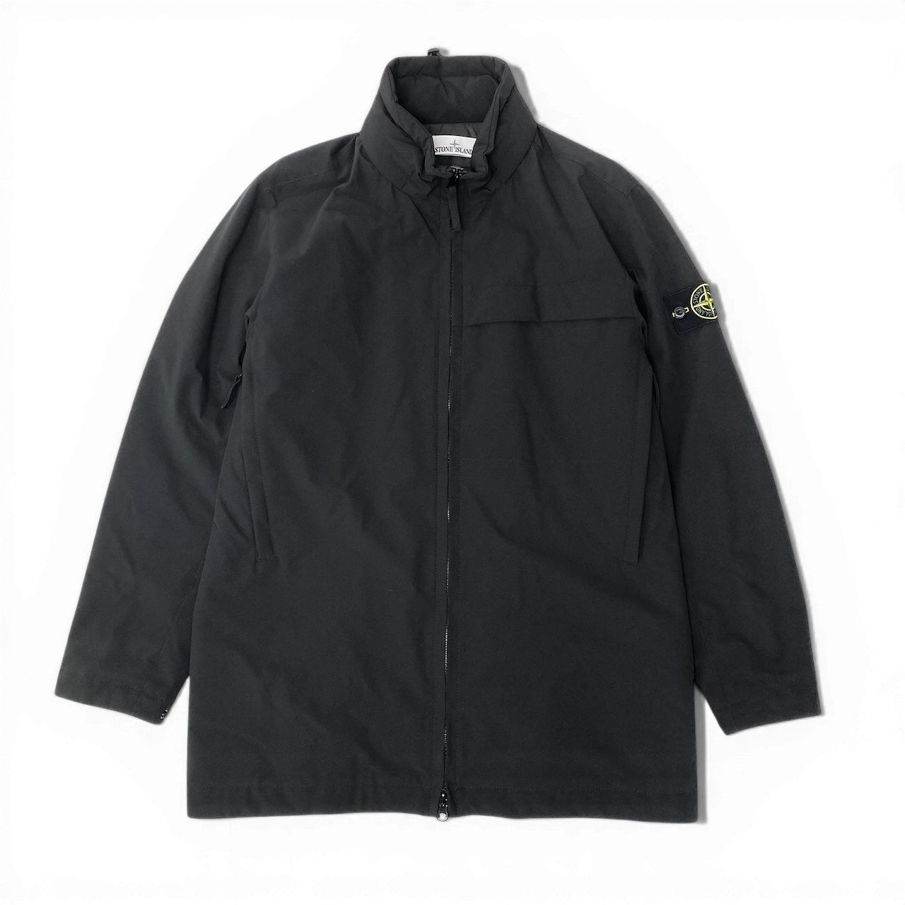 75d13 Stone Island ストーンアイランド プリマフロント スタンドカラー ソフトシェル ハーフコート 771540627 Mサイズ ブラック メンズ 男性用sn1