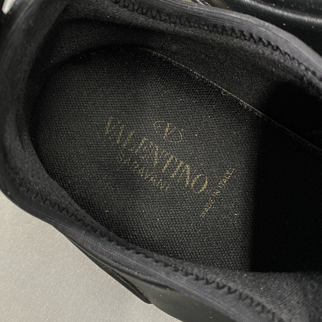 1h14 VALENTINO GARAVANI ヴァレンティノ ガラヴァーニ NEO PLANE SNEAKER ネオプレーンスニーカー 42 ブラック レザー スタッズ シューズ イタリア製