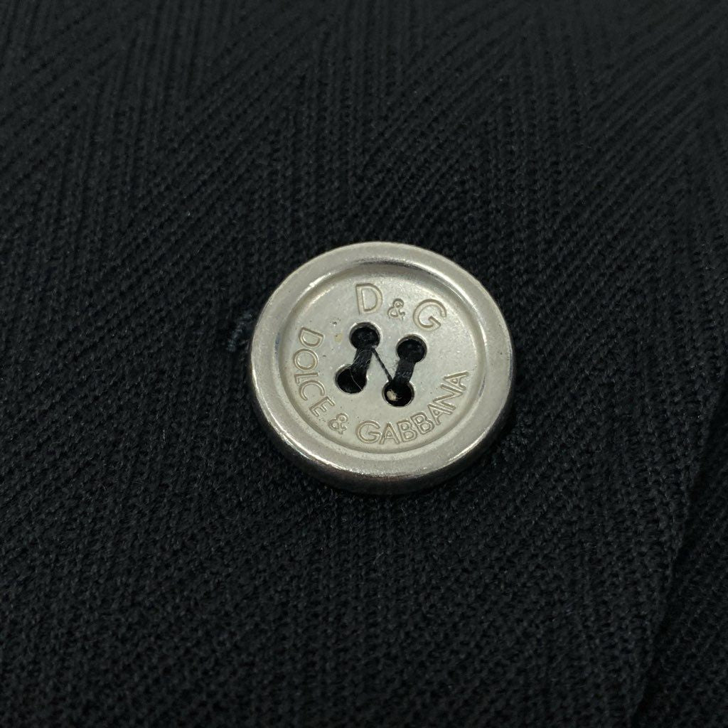 16a27 D&G DOLCE&GABBAN ディー&ジー ドルチェアンドガッパーナ チェスターコート ロングコート 裏地花柄 イタリア製 26/40サイズ ブラック レディース 女性用o07t