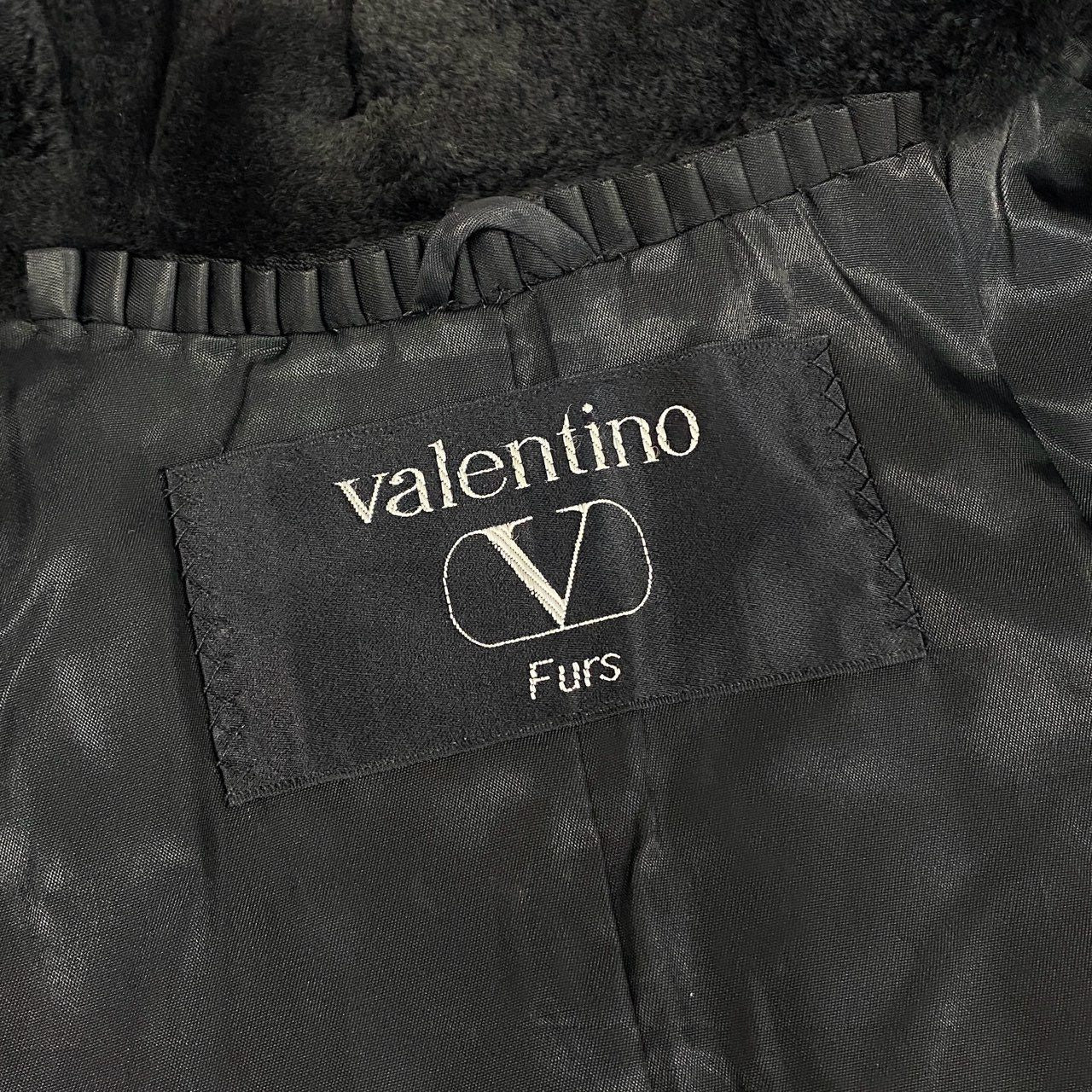 53k10 VALENTINO ヴァレンティノ SAGA MINK サガミンク 銀サガ シェアードミンク ロングコート F ブラック 最高級本毛皮 クロスロープデザインt18r