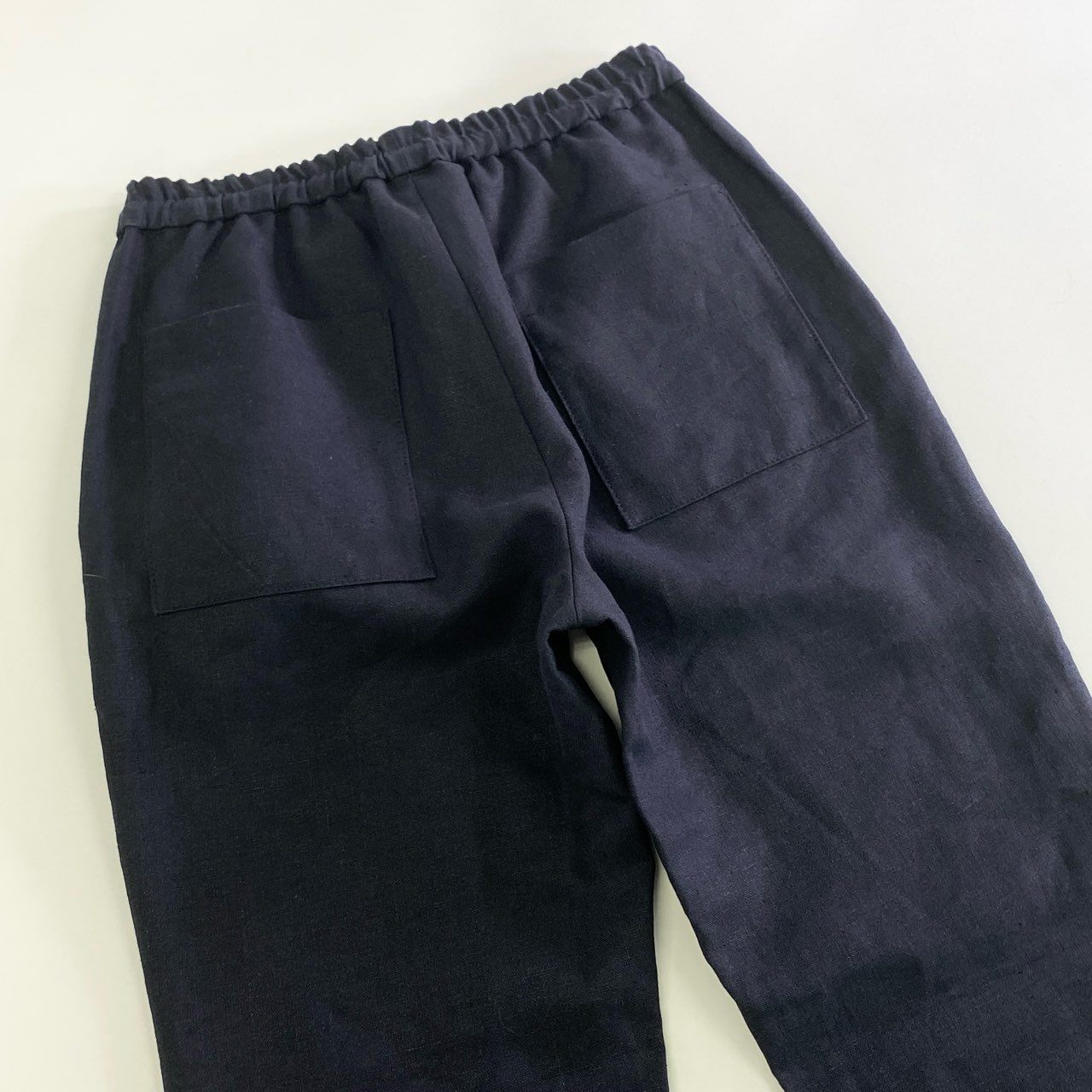 86k12 【新品】定価39600円 EGRETIQUE イグレティーク EG011SC PLAIN LINEN リネンパンツ イージーワイドパンツ サイズXS ダークネイビー リネン100 メンズ