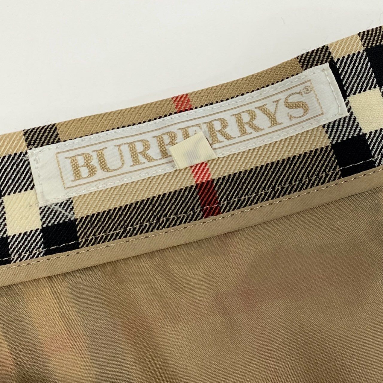 11b20 Vintage Burberrys バーバリーズ ヴィンテージ ノバチェック フレアスカート タックプリーツ 13AR ベージュ系 ウール レディースu02t