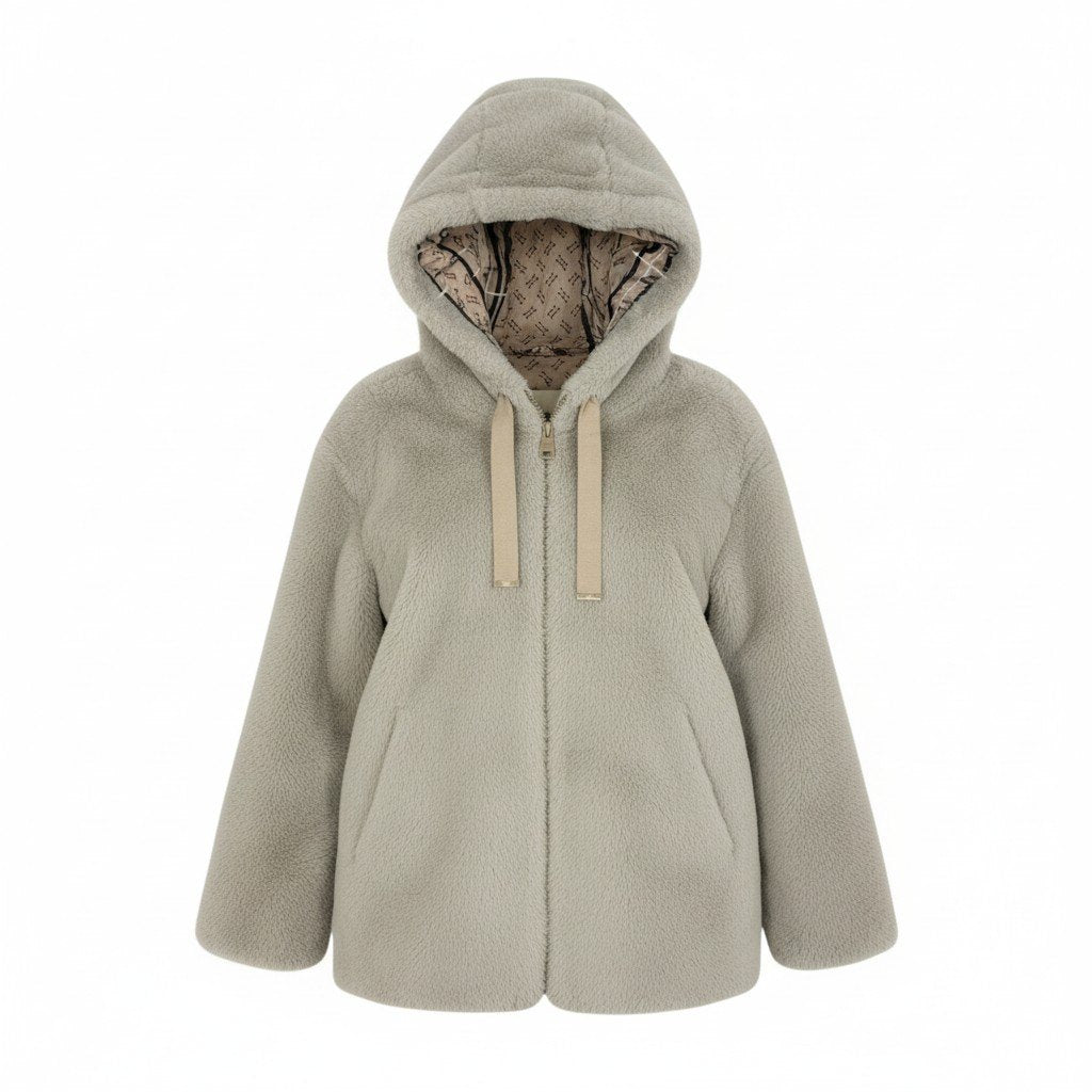 54L5 HERNO ヘルノ エコファージャケット GI0138D サイズ40 ベージュ パーカー モノグラム グログランリボンt18r