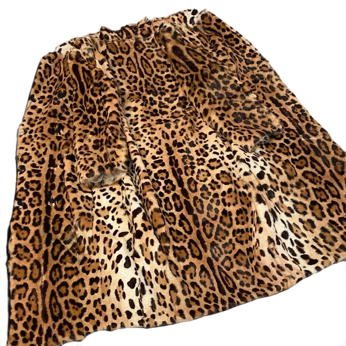 Ej26 【未使用タグ付】 定価1,632,400円 DOLCE＆GABBANA ドルチェアンドガッバーナ ファートリミングコート アニマル柄 F0H45FFUPNM1 サイズ38 ベージュ系 ゴート 山羊 レディースu02t