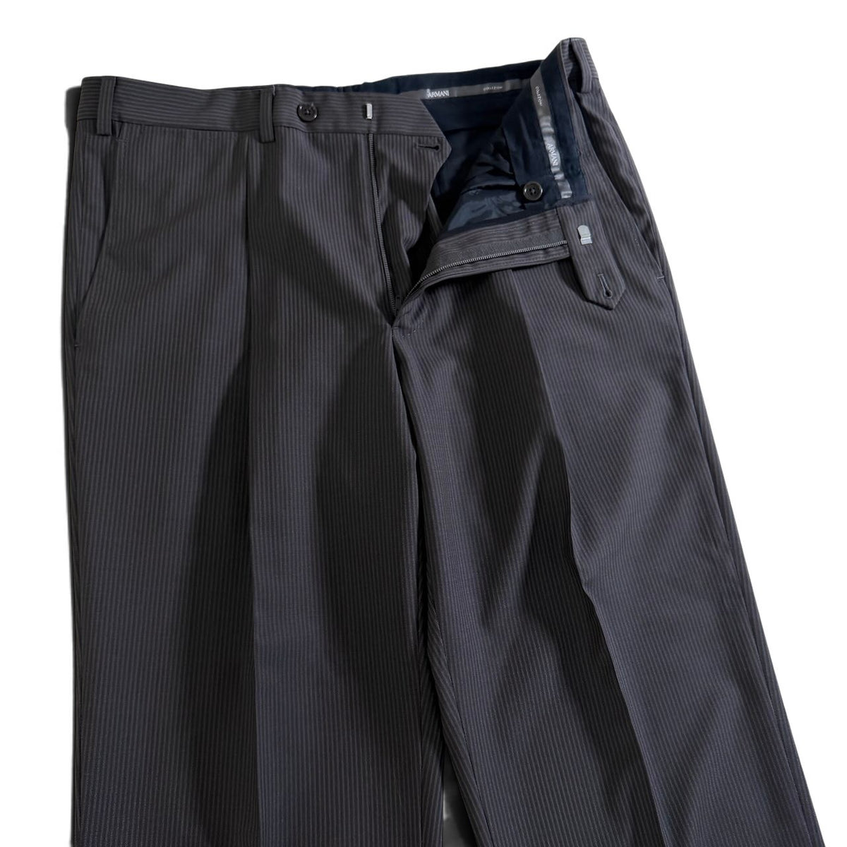 62j29 【美品】 ARMANI COLLEZIONI アルマーニコレツィオーネ GIORGIO セットアップスーツ シングル 2B ストライプ柄 サイズ50 ダークブラウン メンズ 紳士服u02t