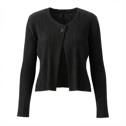 26a26 PLEATS PLEASE プリーツプリーズ イッセイミヤケ 薄手カーディガン プリーツ ショート丈  PP11-J0853 4 ブラック レディース 女性用o07t