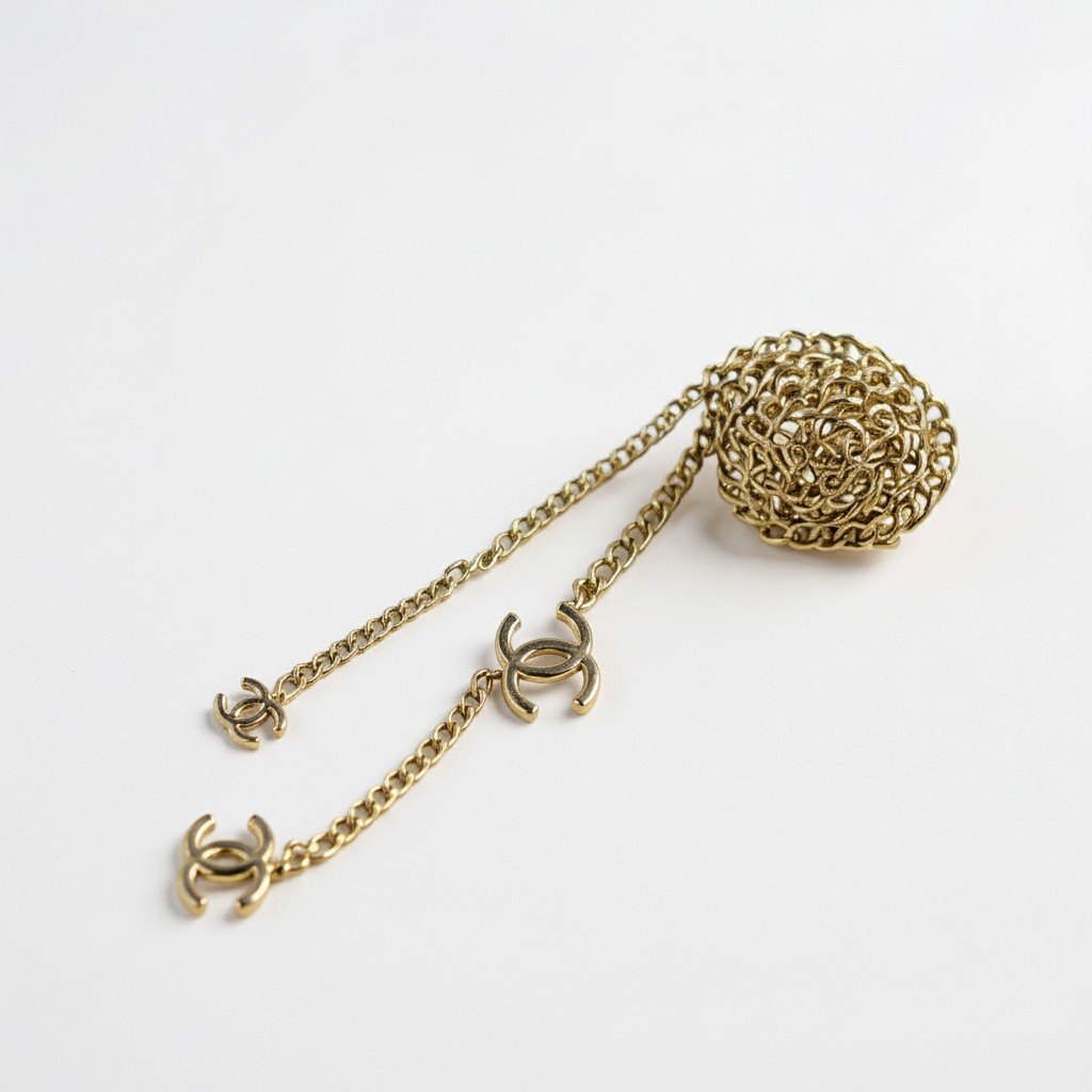 b17 CHANELシャネル 2006 ココマーク チェーンベルト アクセサリー ゴールド ブラック レディース 女性用ta1