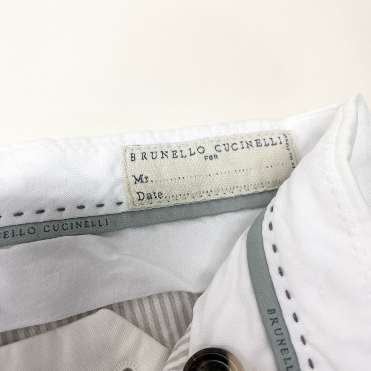34g18 【新品保管品】BRUNELLO CUCINELLI ブルネロクチネリ コットンスラックスパンツ ボトム イタリア製 44サイズ ホワイト コットン100％ メンズ 男性用u02t