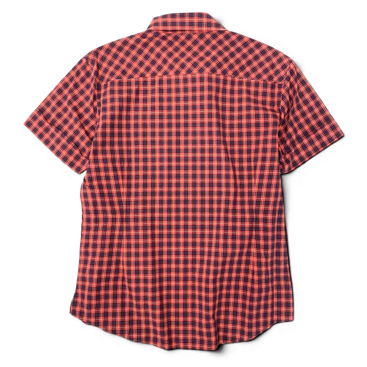 23e7 VivienneWestWood MAN ヴィヴィアンウエストウッドマン ロゴ刺繡 チェックシャツ 半袖シャツ サイズ50 レッド ネイビー コットン100％ メンズ 紳士服u02t