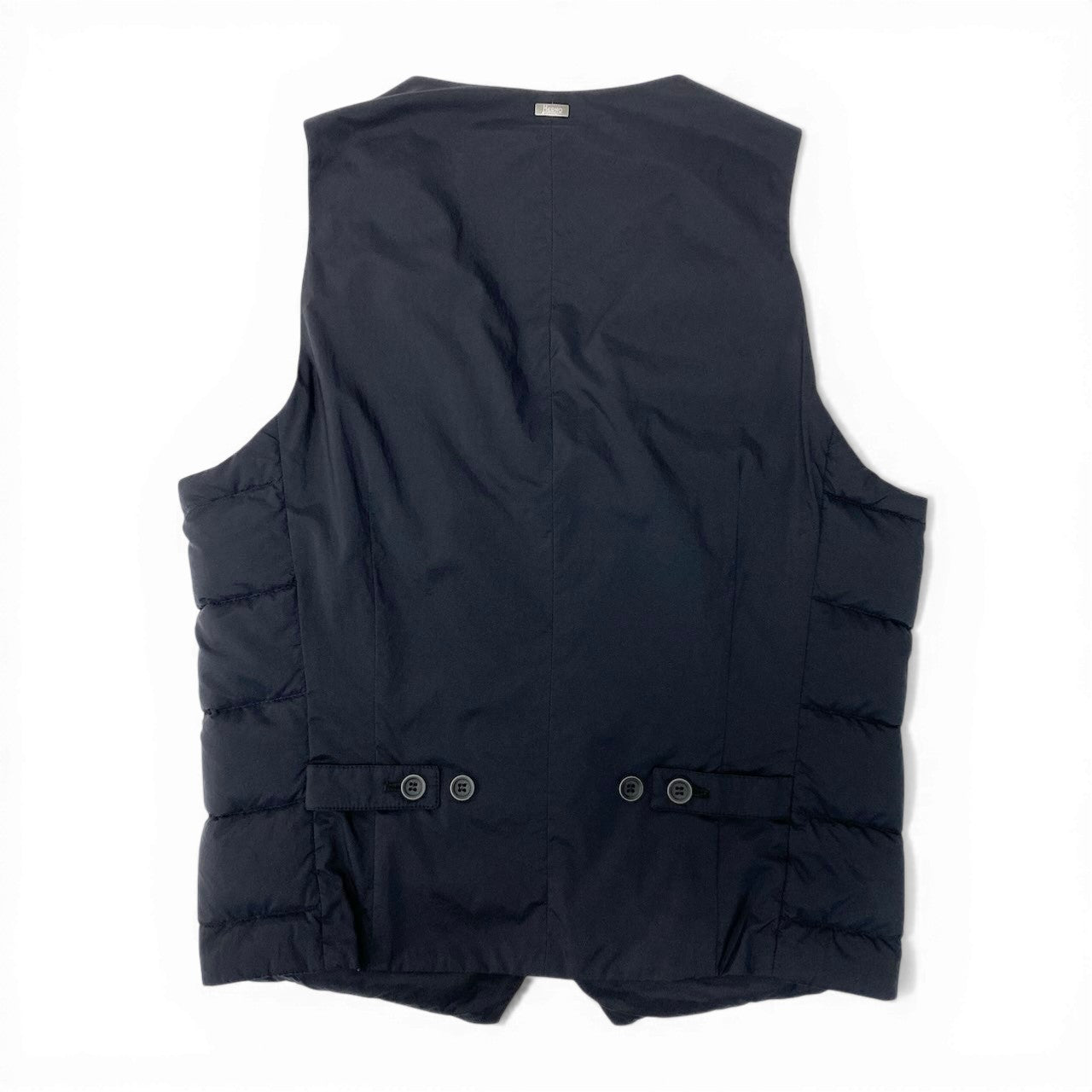 54c19 HERNO ヘルノ ナイロンシングルダウンジレ 軽量ダウン インナージレ グースダウン メンズ 男性用 57282-52574-2 42 ブラックo07t