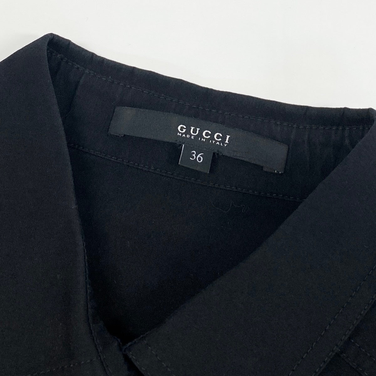 Ee19 GUCCI グッチ サイドレースアップ 長袖シャツ ストレッチ サイズ36 ブラック レディース 女性服u02t