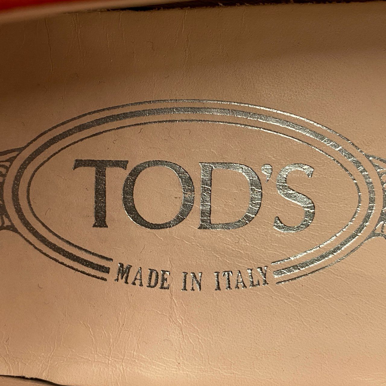 1f11 【イタリア製】TOD'S トッズ サイズ37 レッド ヌバックレザー ドライビングシューズ ローファー リボン レザージュース レディース 女性用 靴