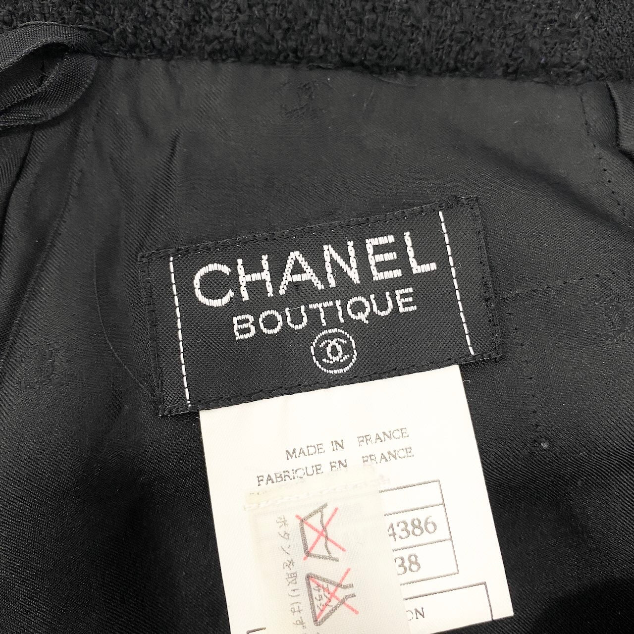 Cc30  CHANEL シャネル ツイードスカート 膝丈スカート ウールブレンド レディース 女性服 サイズ38 ブラックu02t