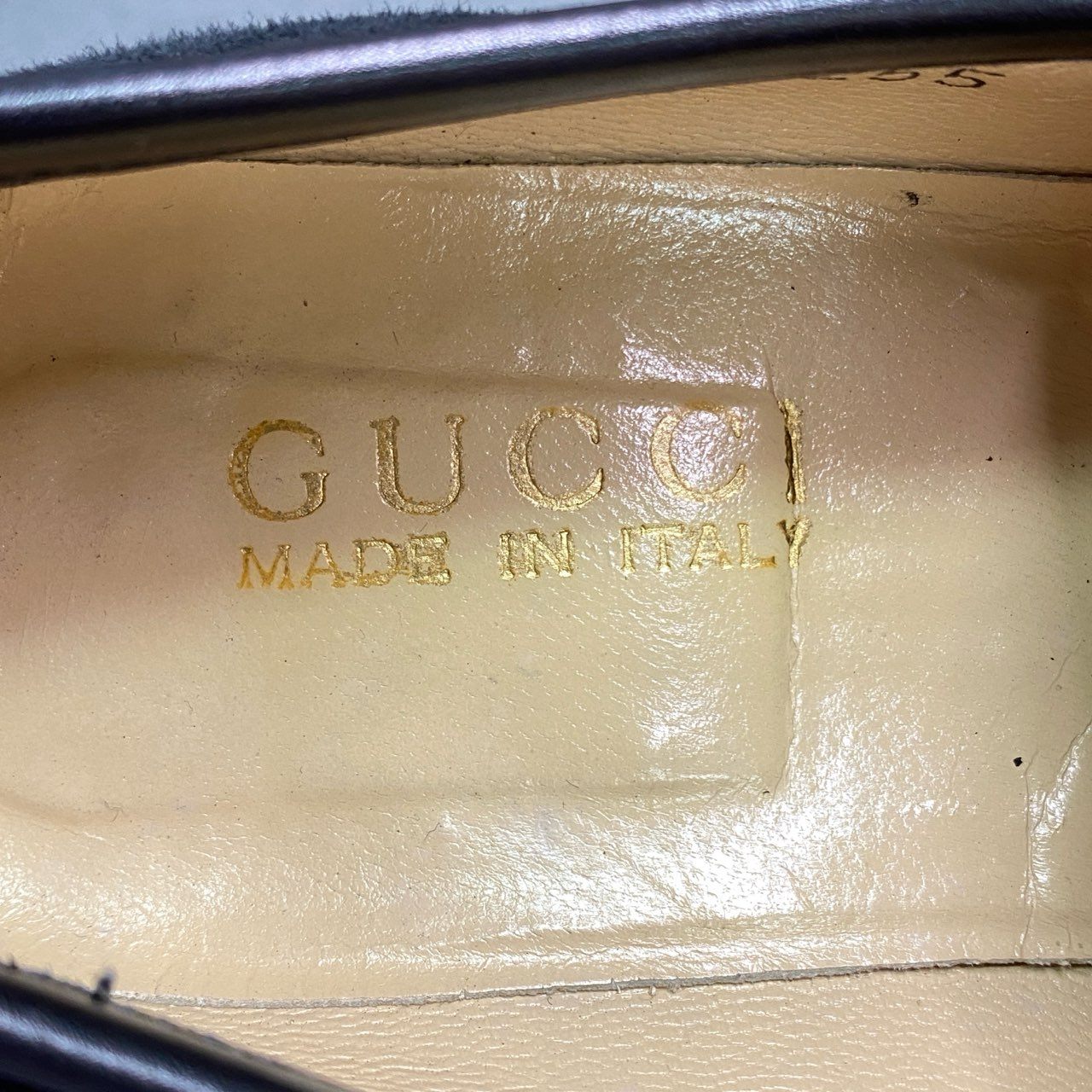 2k29 GUCCI グッチ ホースビットローファー イタリア製 スエードレザー Leather ゴールド金具 34 1/2 ブラック 本革