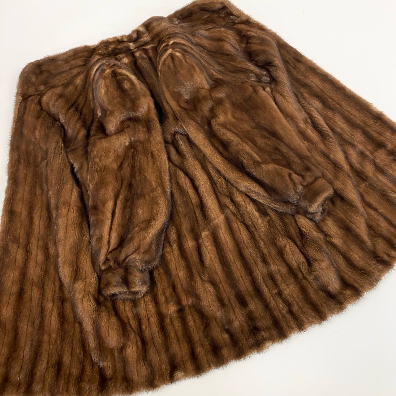 27k14 SAGA MINK サガミンク 銀サガ デミバフミンク ロングコート 95cm F ブラウン 本毛皮 MINK FUR リアルファーt18r