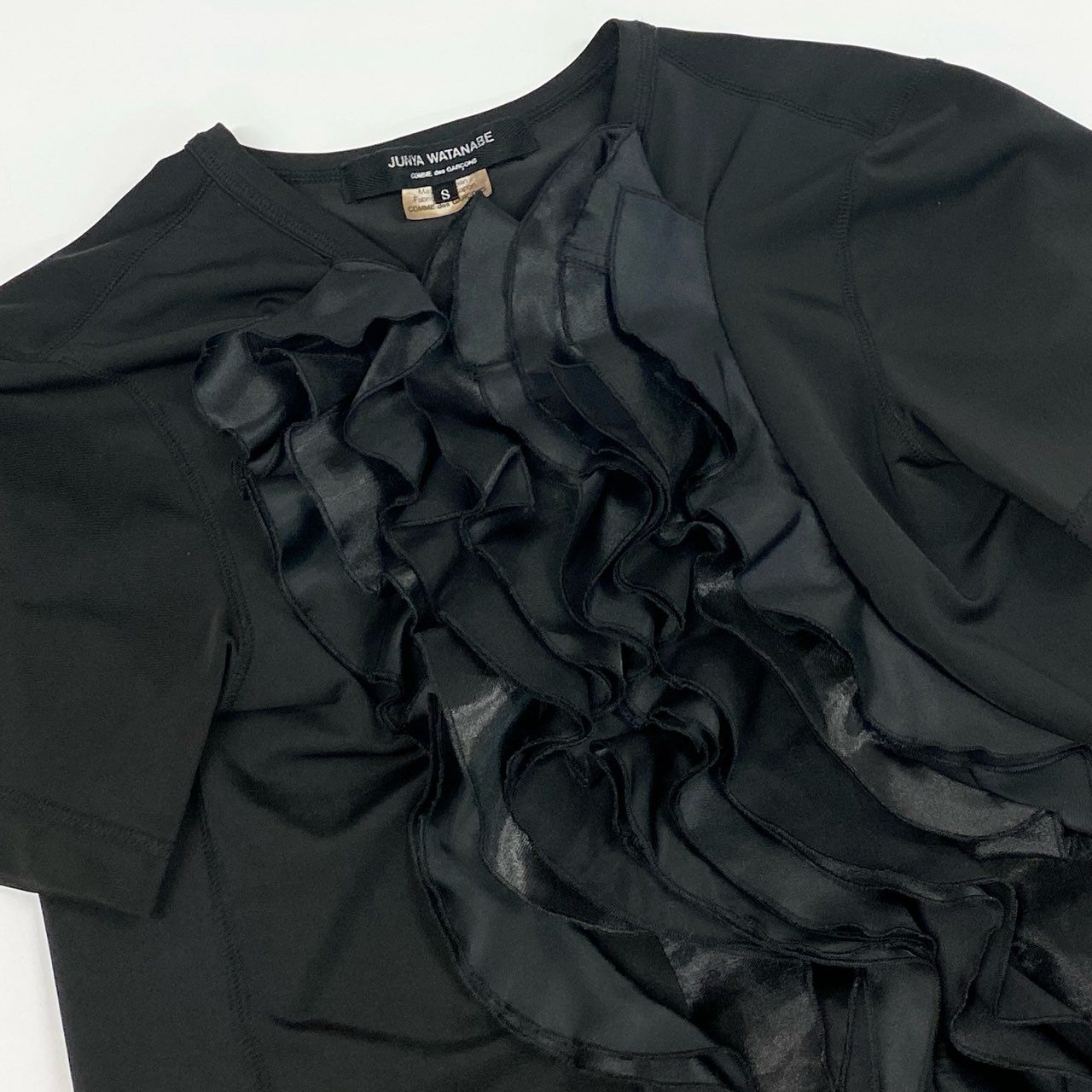 Ad7 JUNYA WATANABE COMME des GARCONS コムデギャルソン AD2006 フリルデザイン Tシャツ サイズS ブラック レディース トップスta1