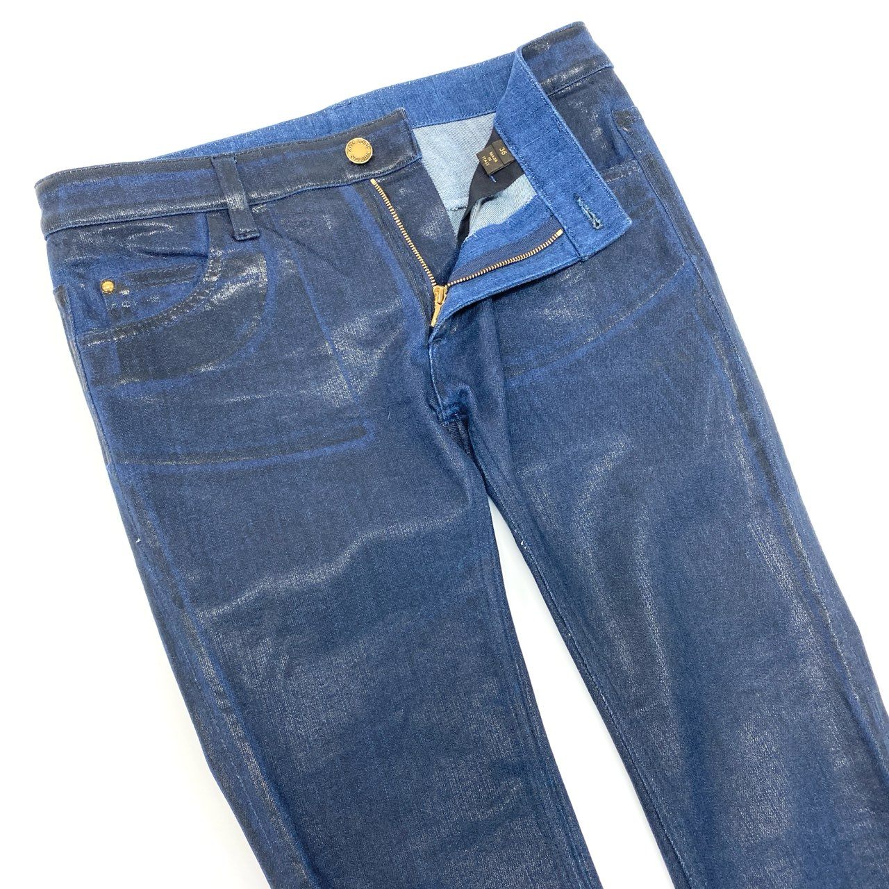 83L2 【美品】LOUIS VUITTON ルイヴィトン スキニーデニムパンツ ジーンズ ストレッチ イタリア製 RW122W F2PA21B6G 36サイズ インディゴ レディースo07t