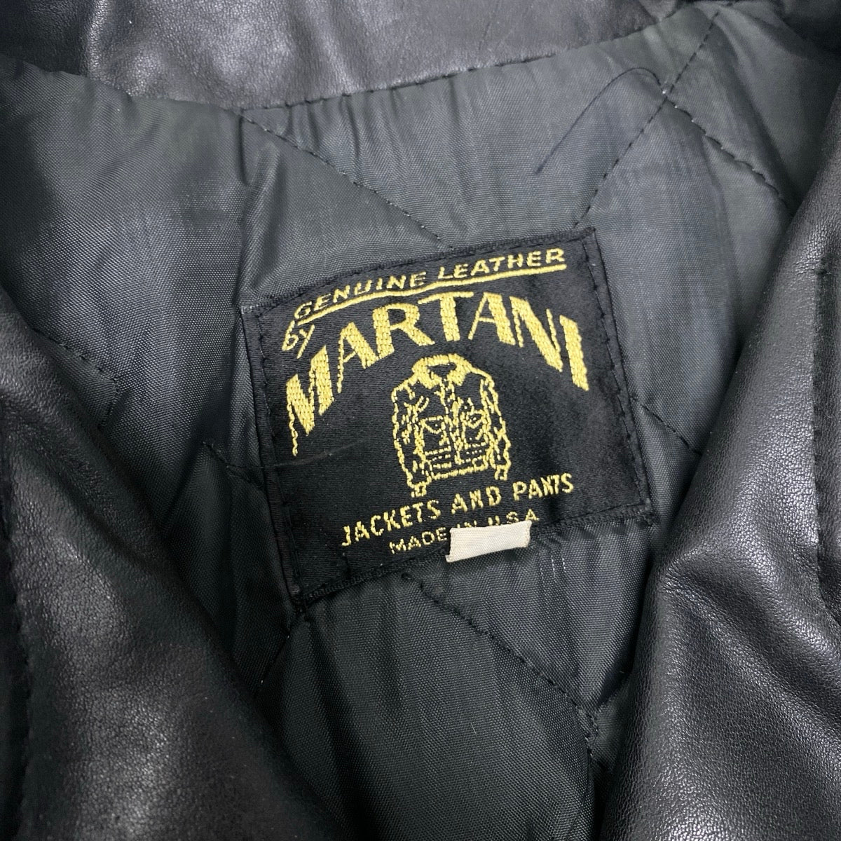 86f16 MARTANI マルターニ 70s～80s ライダースジャケット レザージャケット EMARジップ USA製 44サイズ ブラック レザー メンズ 男性用u02t