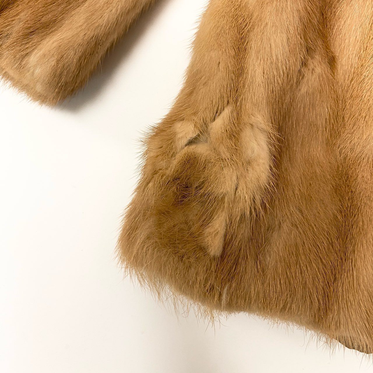 44a15 パステルミンク ファーコート サイズ11 茶系 本毛皮 Pastel Mink Fur Coat ポケット有t18r