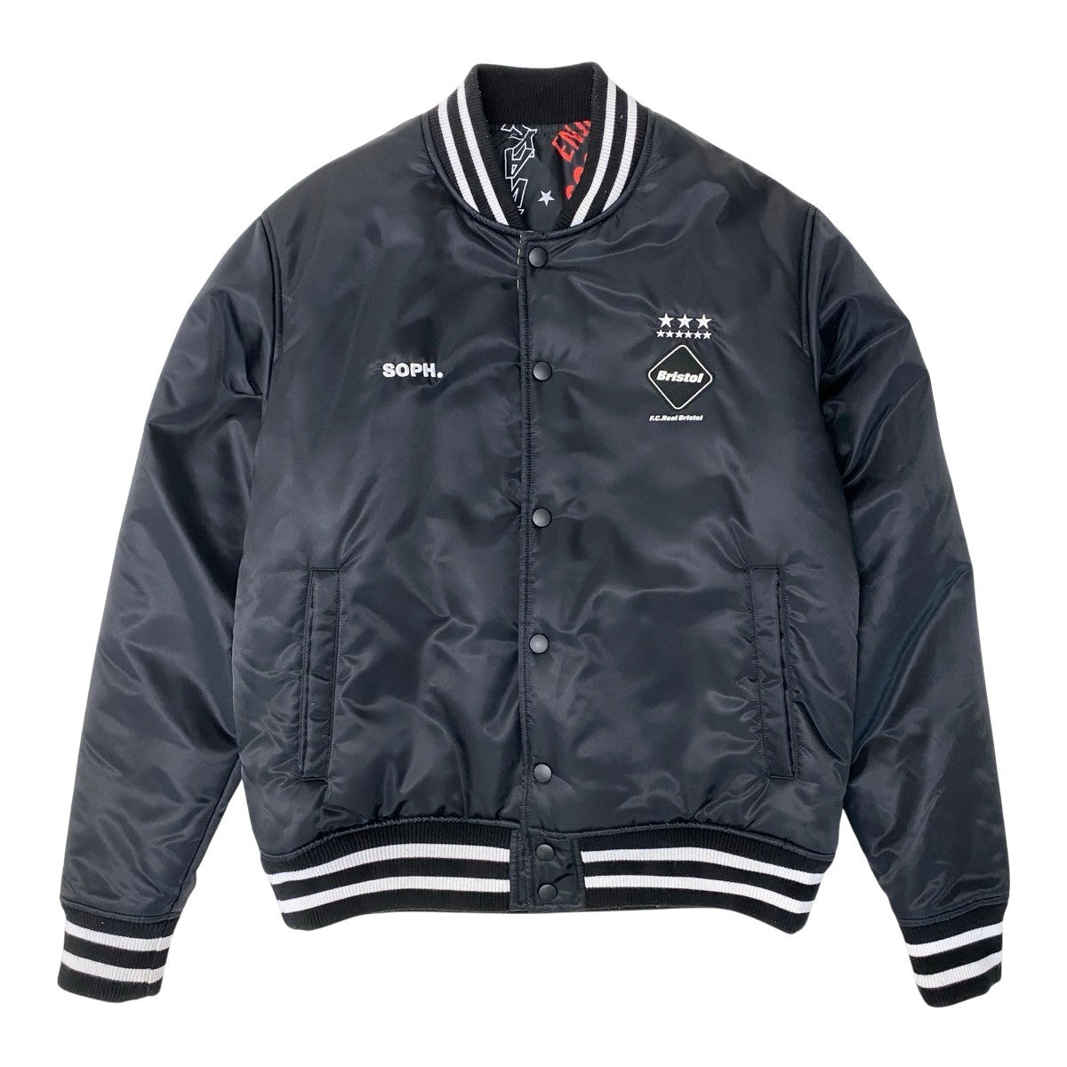 68h18 FCRB × Coca Cola エフシーレアルブリストル コカ・コーラ コラボ リバーシブルブルゾン ナイロンジャケット サイズM ブラック メンズu02t