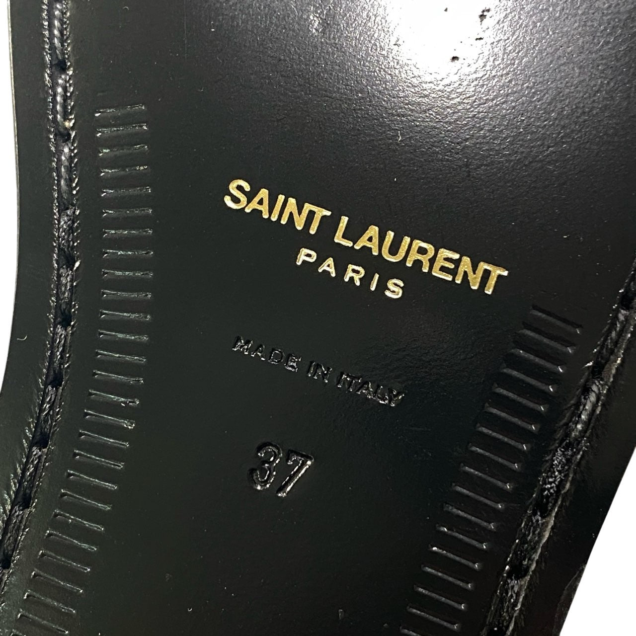 c17 【未使用】SAINT LAURENT サンローラン ル ローファー サイズ37 ブラック ソフトシャイニーレザー レディース 靴 レザーシューズk02i