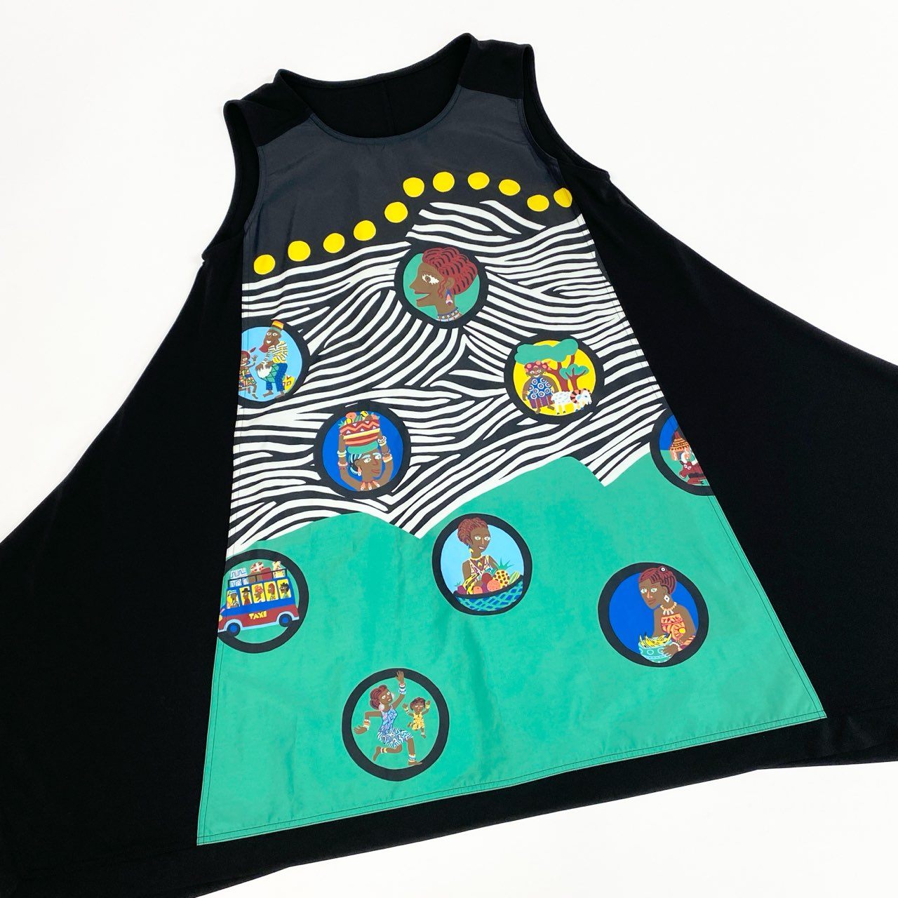 79k21《美品》 TOKUKO 1er VOL トクコプルミエヴォル ノースリーブワンピース ロングワンピース Aライン 5208116441 9 ブラック レディースu02t