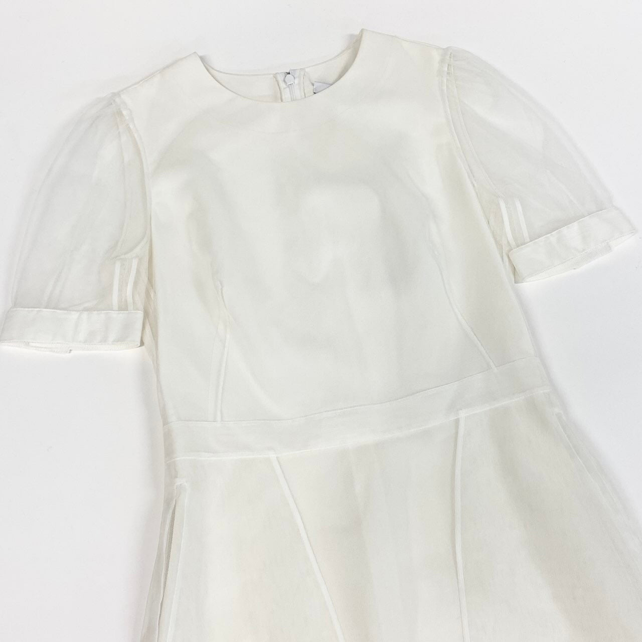 He11 GIVENCHY ジバンシー 2023SS チュールレイヤードドレス ワンピースサイズ34 ホワイト レディースk02i