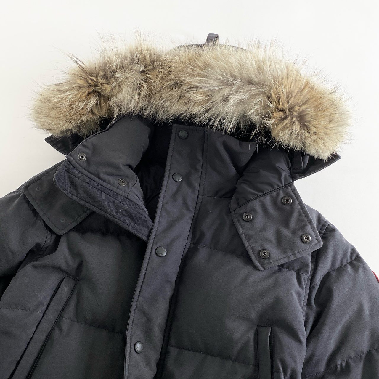 40i13 CANADA GOOSE カナダグース 3808M WYNDHAM PARKA ウィンダムパーカー ダウンジャケット コヨーテファーフード サイズM ブラック メンズ