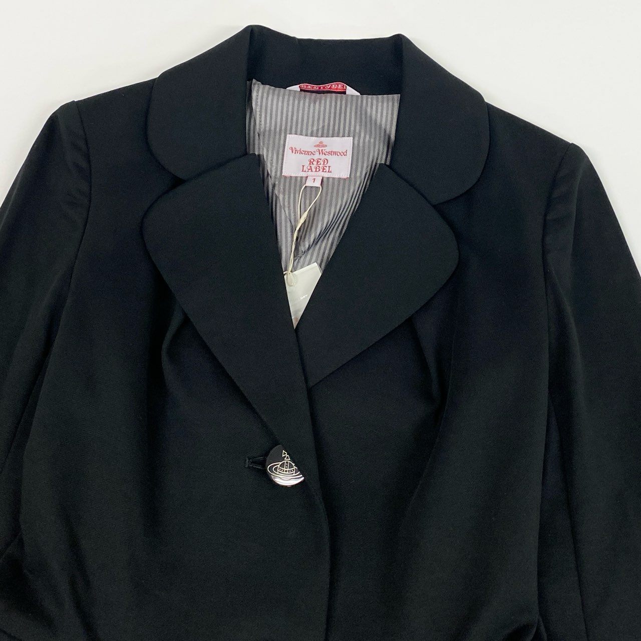 55L23【未使用】Vivienne Westwood Red Label ヴィヴィアンウエストウッド レッドレーベル ラブコート サイズ1 ブラック レディース Aラインコートk02i