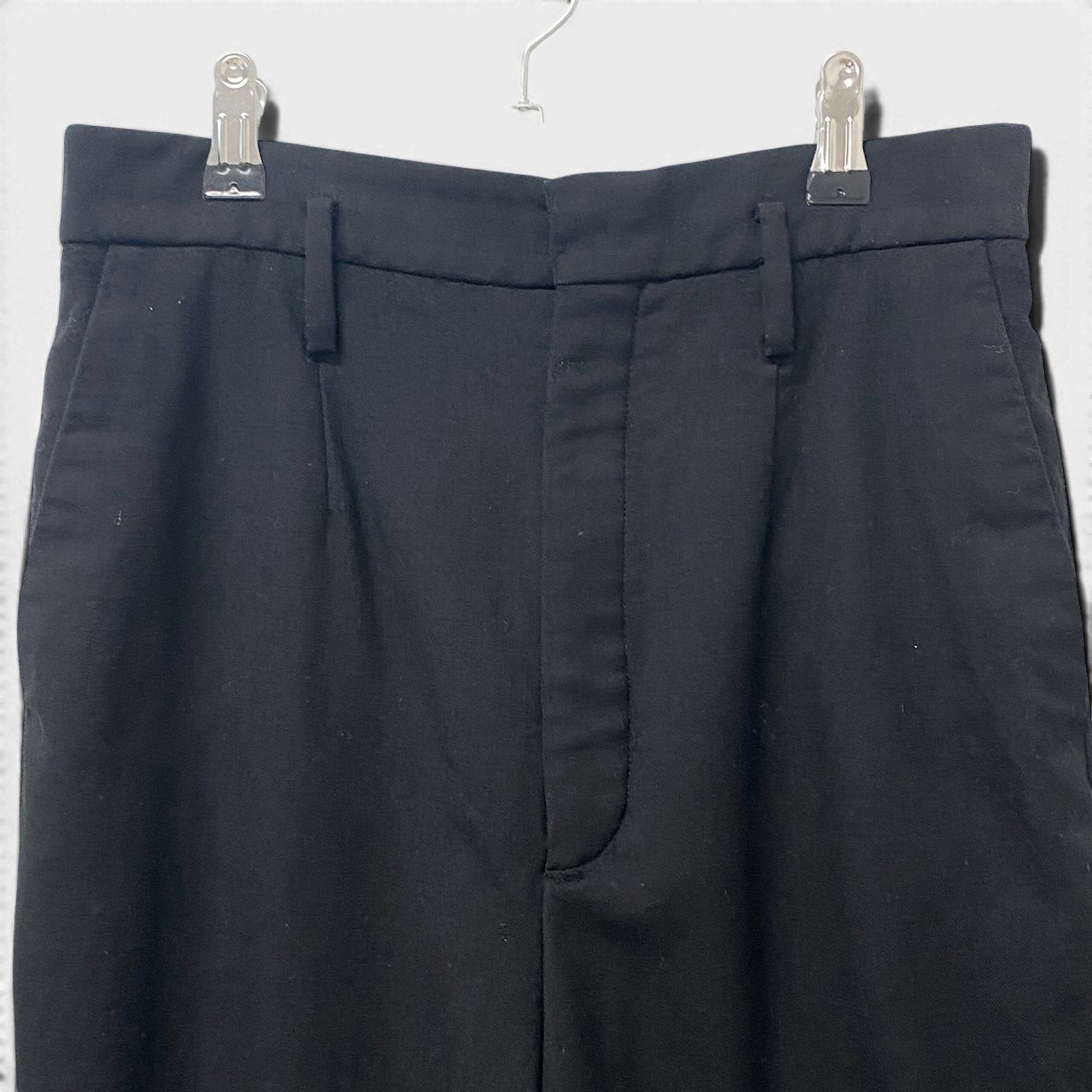 7g18 SAINT LAURENT サンローラン 2022年 ハイウエスト ウールパンツ スラックス サイズ40 ブラック レディースu02t