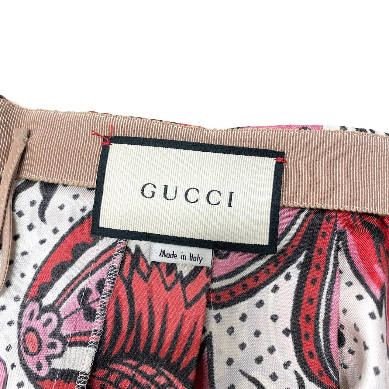 Ie26 【美品】 GUCCI グッチ フローラル プリーツ ロングスカート レトロモダン 総柄 409370 ZAA0H サイズ36 ロッソ/レッド シルク100％ レディース 女性服u02t