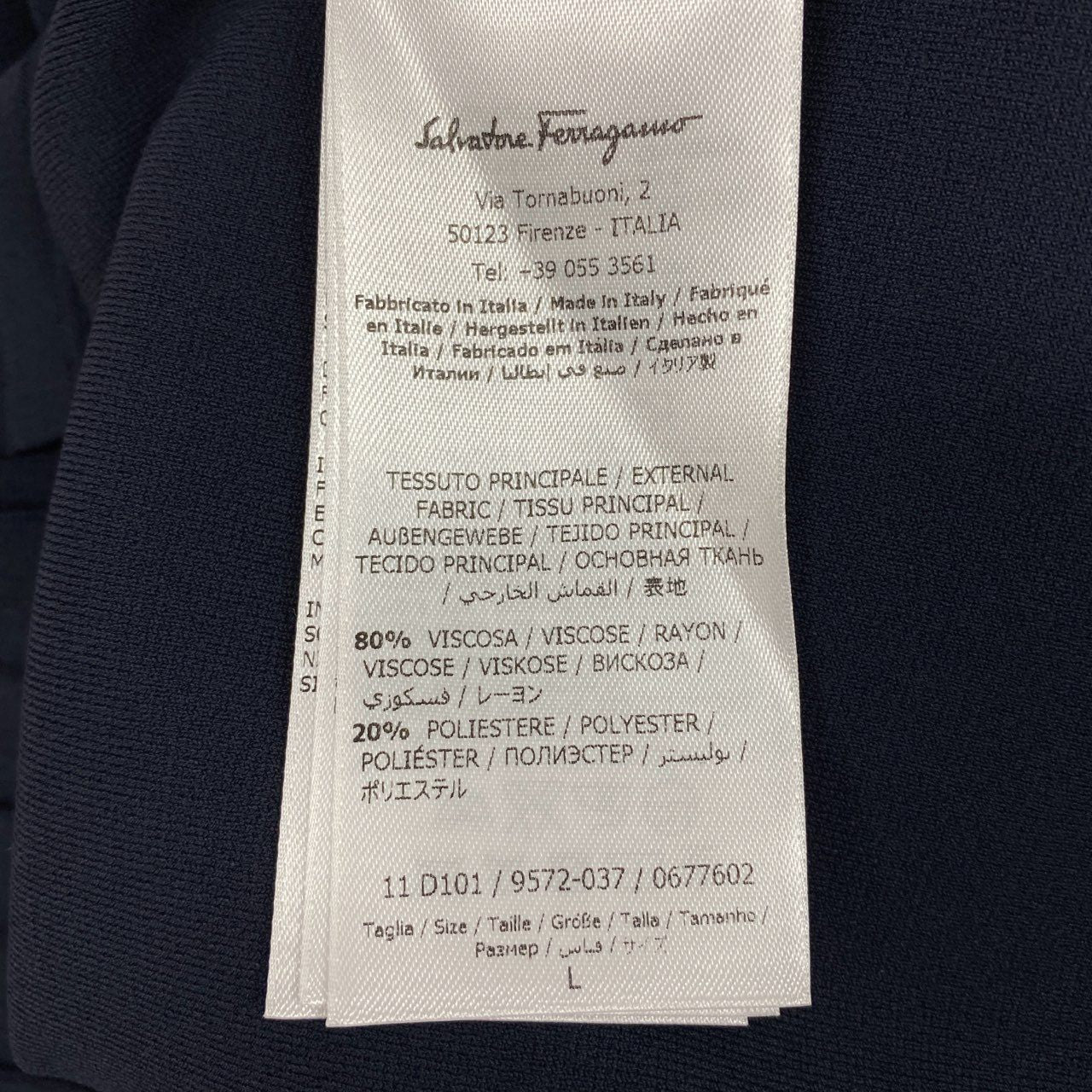 Eb19 《美品》 Salvatore Ferragamo サルヴァトーレフェラガモ プリーツ切替 半袖Tシャツ カットソー トップス L ネイビー レディースu02t