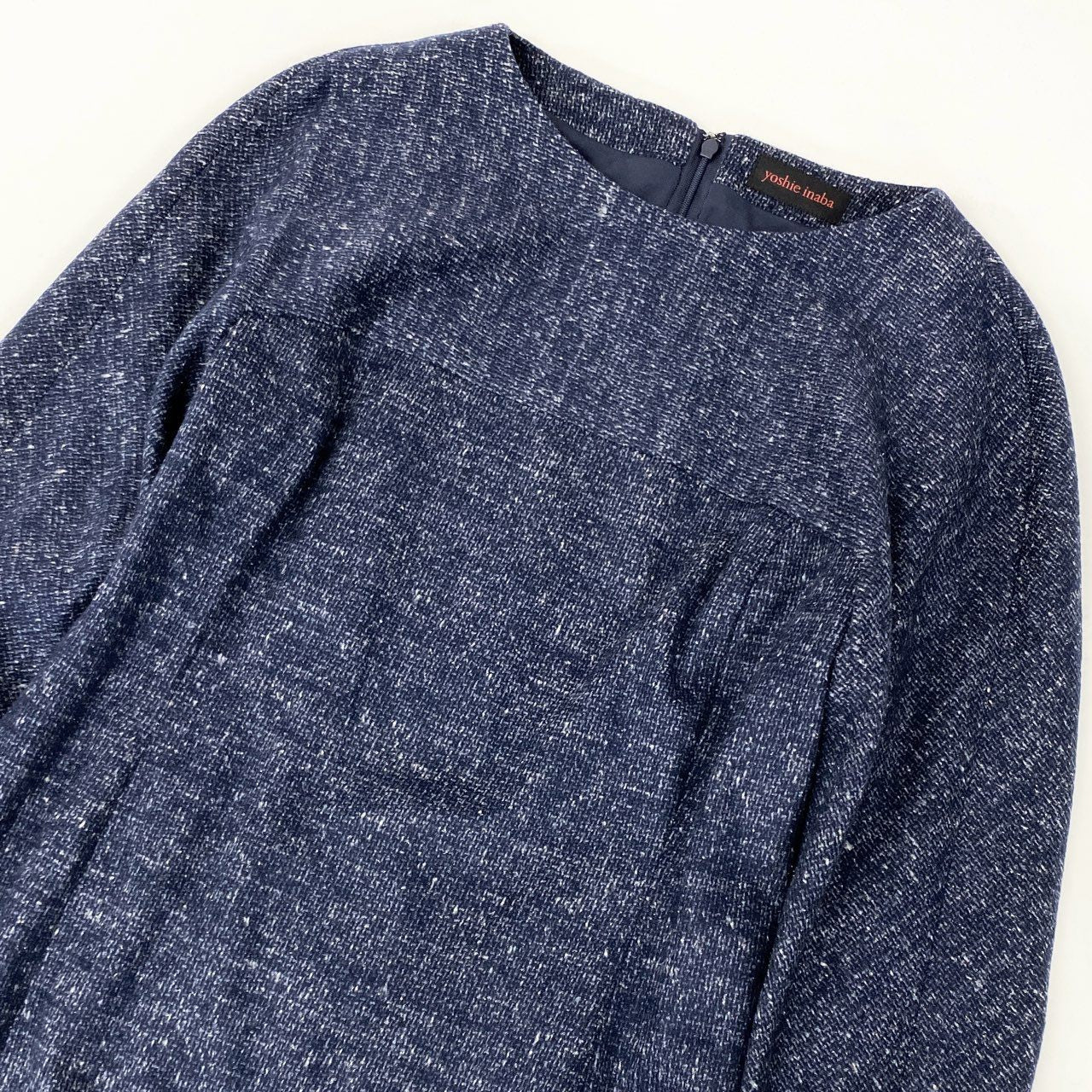 40k18【美品】yoshie inaba ヨシエイナバ アンサンブル セットアップ ジャケット ワンピース B0354JJJ312 1サイズ ネイビー レディースu02t