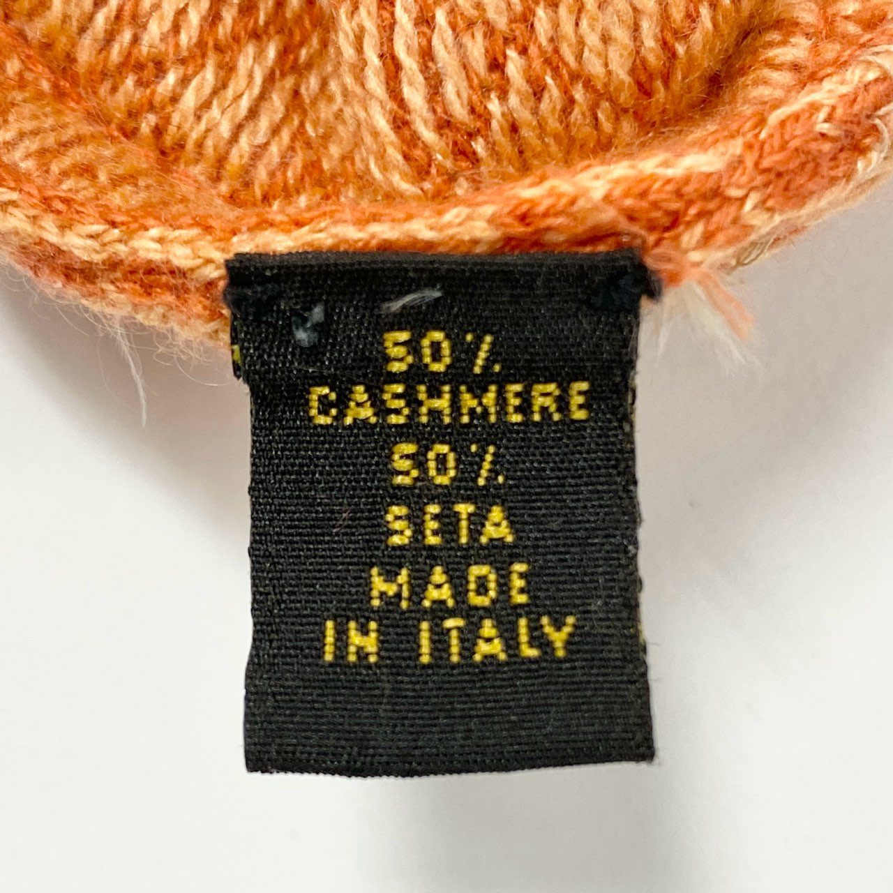 8j10 Loro Piana ロロピアーナ イタリア製 長袖ポロシャツ ロングスリーブ トップス 大きいサイズ カシミア 54 XLサイズ相当 オレンジ カシミヤ シルク メンズo07t