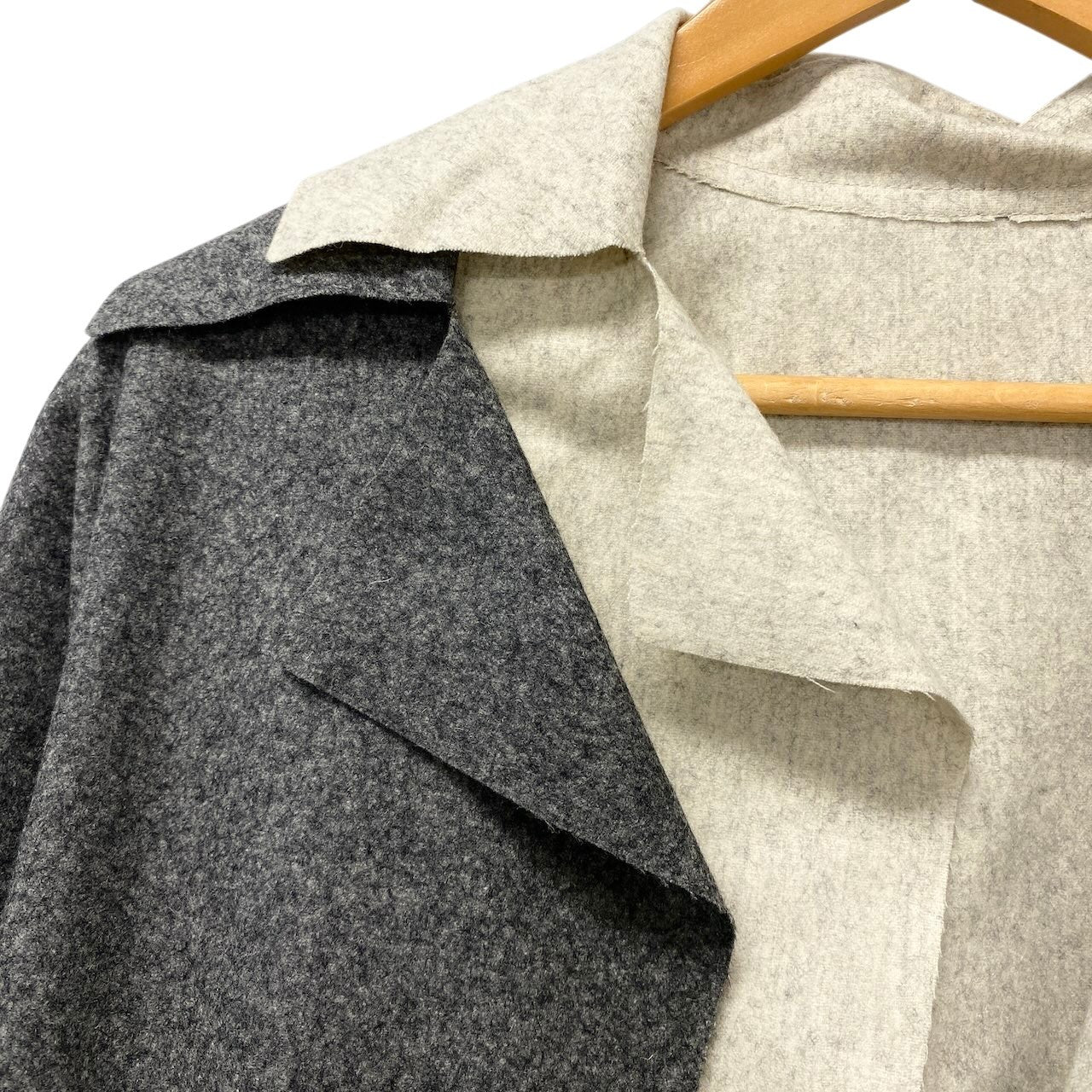 29e18 【美品】DUSAN ドゥサン カシミヤロングコート レイヤードコート イタリア製 XSサイズ グレー カシミヤ100％ メンズ 男性用u02t