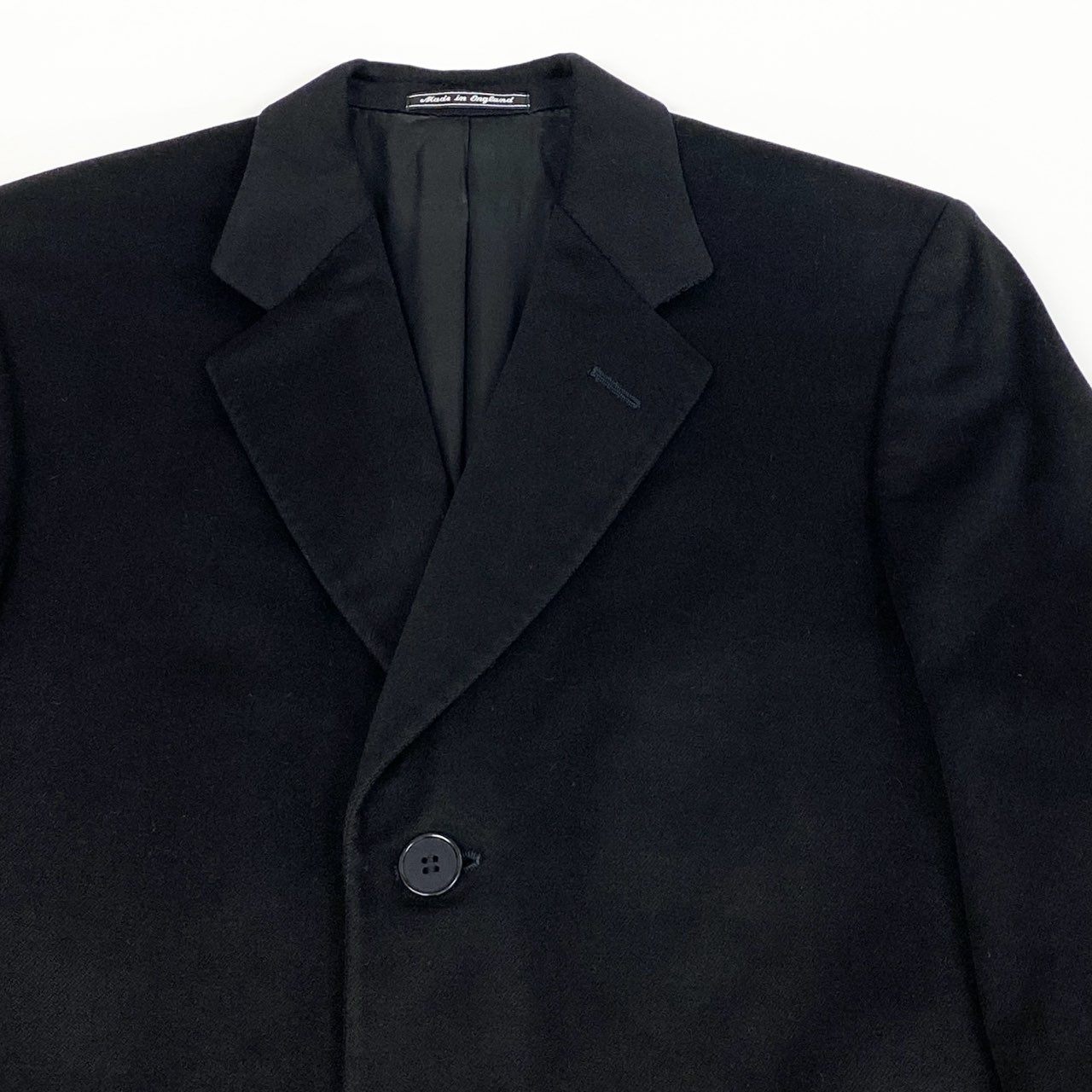 25L12 英国製 Chester Barrie チェスターバリー vintage 総カシミア チェスターコート ロングコート アウター ブラック カシミヤ100 メンズ 男性用 サヴィルロウu02t