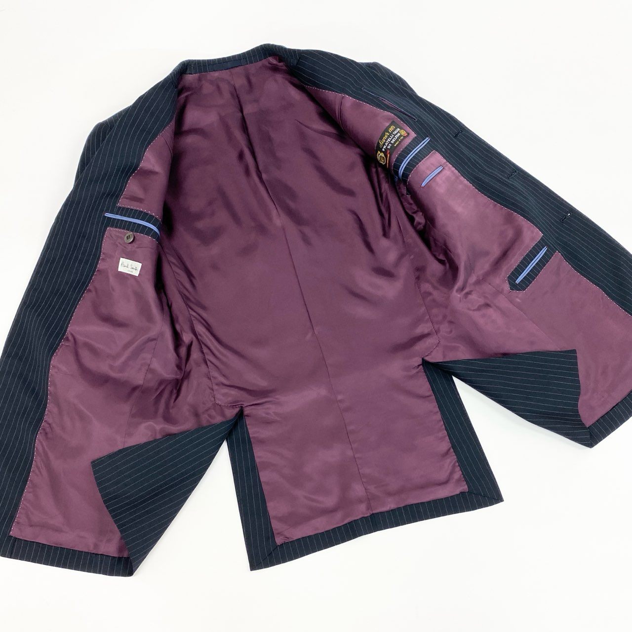73f27 Paul Smith ポールスミス セットアップスーツ ストライプ ウール super 120's イタリア製 メンズ 男性用 FN-GS-23359 L ダークネイビー