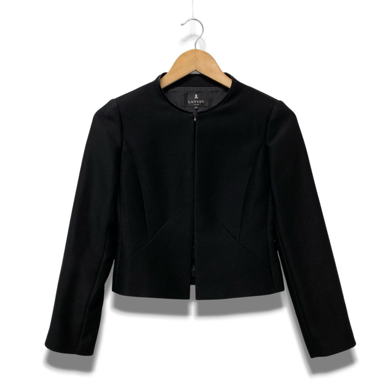 12b19《美品》 LANVIN ランバン 東京ソワール社製 ブラックフォーマル ジャケット ワンピース 冠婚葬祭 34 ブラック レディースu02t